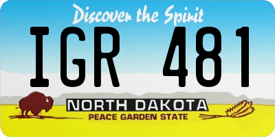 ND license plate IGR481
