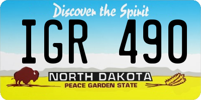 ND license plate IGR490
