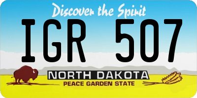 ND license plate IGR507