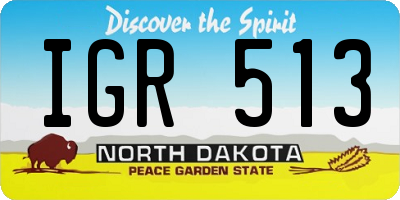 ND license plate IGR513