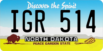 ND license plate IGR514