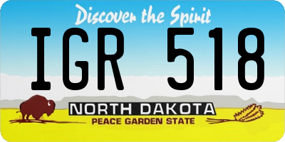 ND license plate IGR518