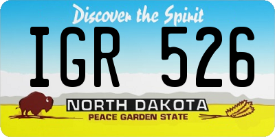 ND license plate IGR526