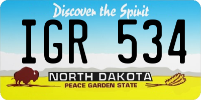 ND license plate IGR534