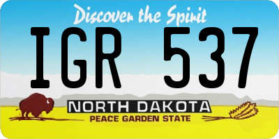 ND license plate IGR537