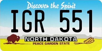 ND license plate IGR551