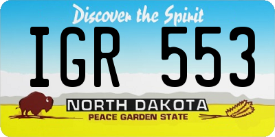 ND license plate IGR553