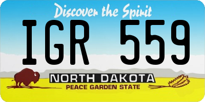 ND license plate IGR559