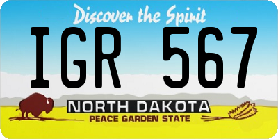 ND license plate IGR567