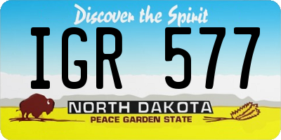 ND license plate IGR577