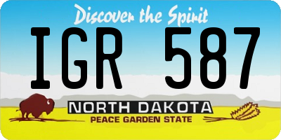 ND license plate IGR587