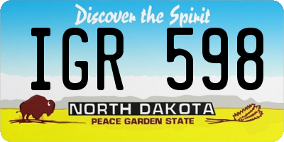 ND license plate IGR598
