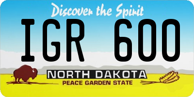 ND license plate IGR600