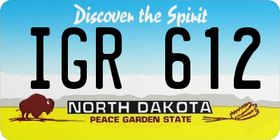 ND license plate IGR612