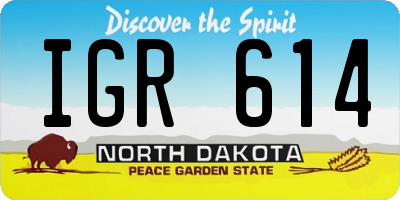 ND license plate IGR614