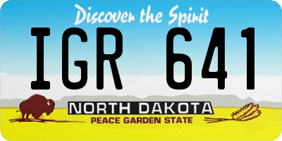 ND license plate IGR641