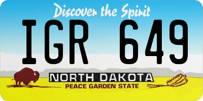 ND license plate IGR649