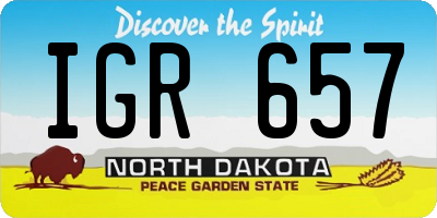 ND license plate IGR657