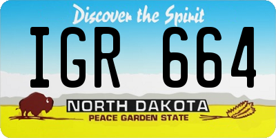 ND license plate IGR664