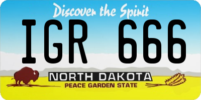 ND license plate IGR666