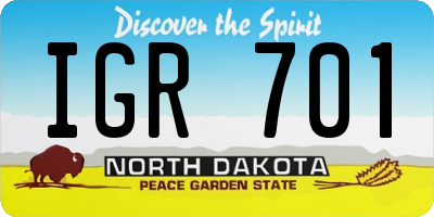 ND license plate IGR701