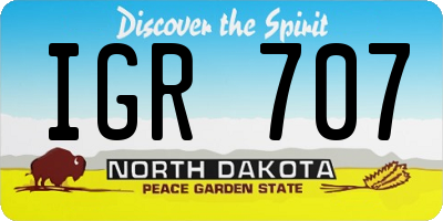 ND license plate IGR707