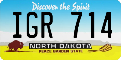 ND license plate IGR714