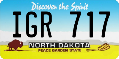 ND license plate IGR717