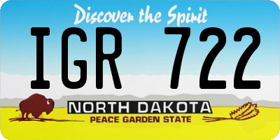 ND license plate IGR722