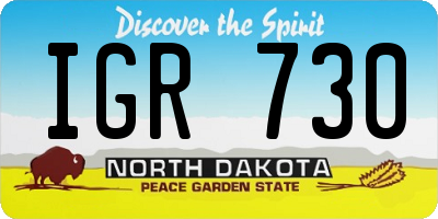 ND license plate IGR730