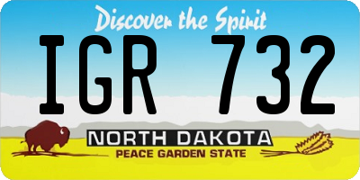 ND license plate IGR732