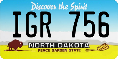 ND license plate IGR756