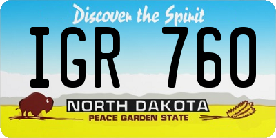 ND license plate IGR760