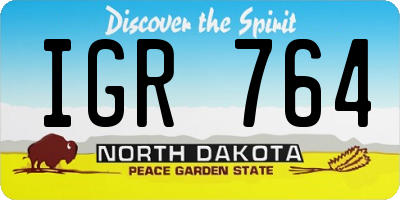 ND license plate IGR764