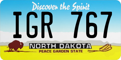 ND license plate IGR767