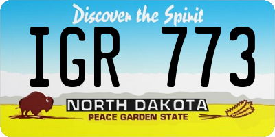 ND license plate IGR773