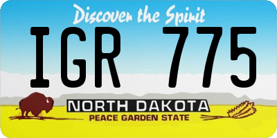 ND license plate IGR775