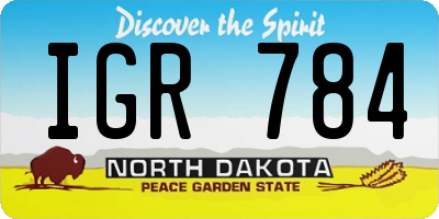 ND license plate IGR784