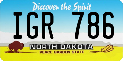 ND license plate IGR786