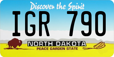 ND license plate IGR790