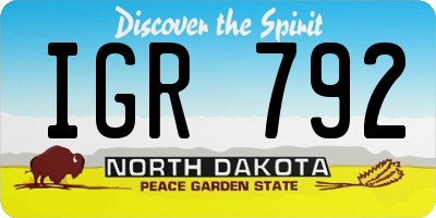ND license plate IGR792