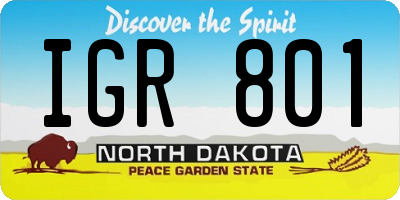 ND license plate IGR801