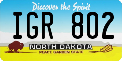 ND license plate IGR802