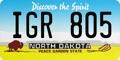 ND license plate IGR805