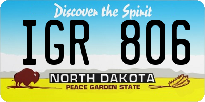 ND license plate IGR806