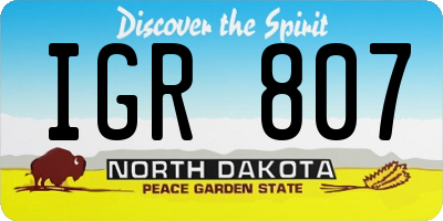 ND license plate IGR807