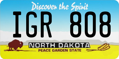 ND license plate IGR808
