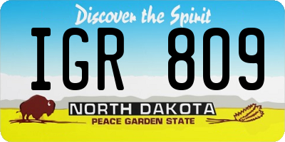ND license plate IGR809