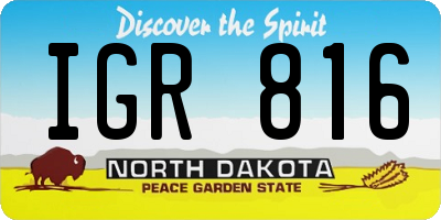 ND license plate IGR816
