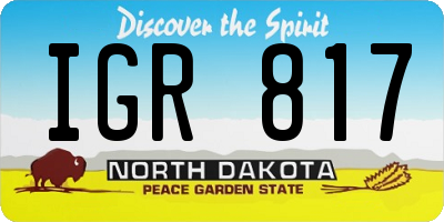 ND license plate IGR817